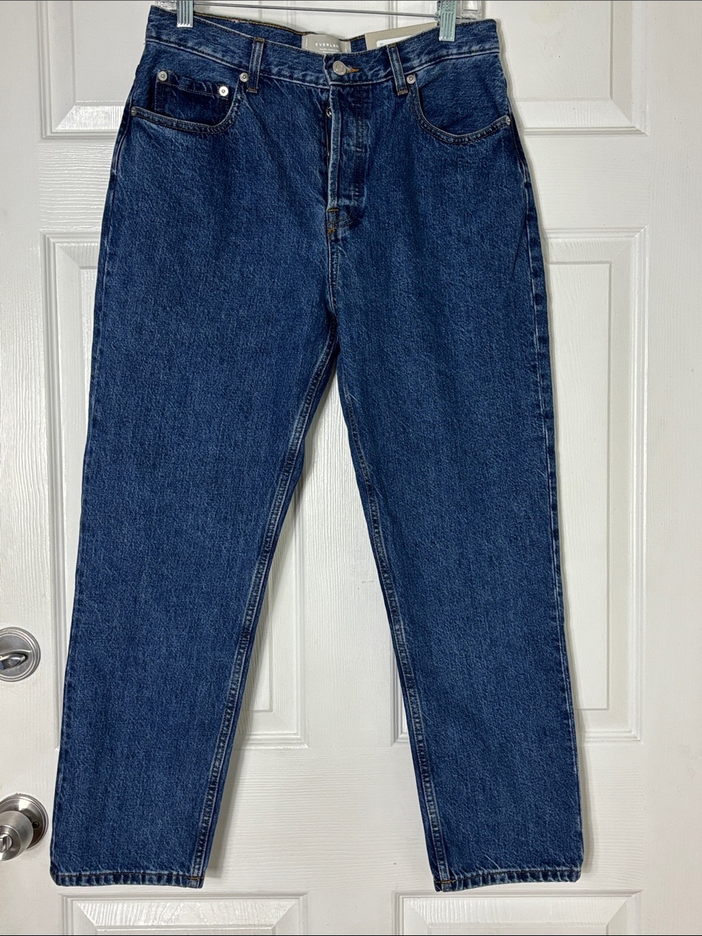 NEW EVERLANE 90’s Cheeky Jean High Rise Cropped No Stretch Size 30 deep Atlantic